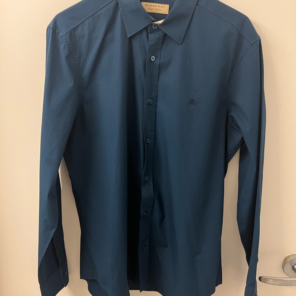 Burberry Teal Dress Shirt for Men
